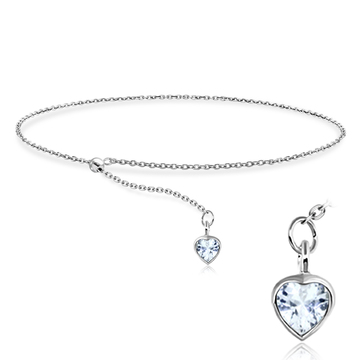 CZ Heart Silver Bracelet BRS-444